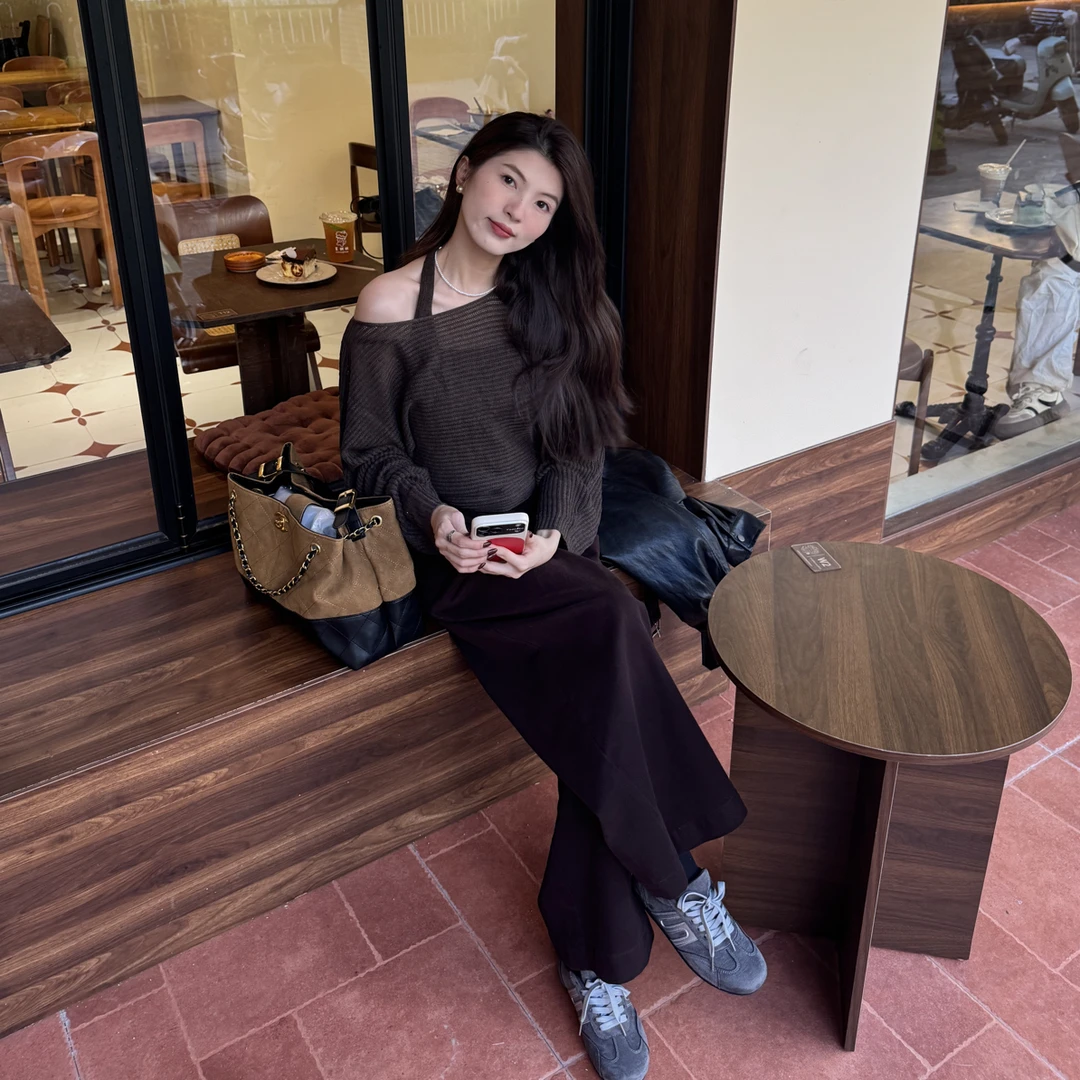 芒兜兜韩系宽松复古气质镂空针织衫mdd-011