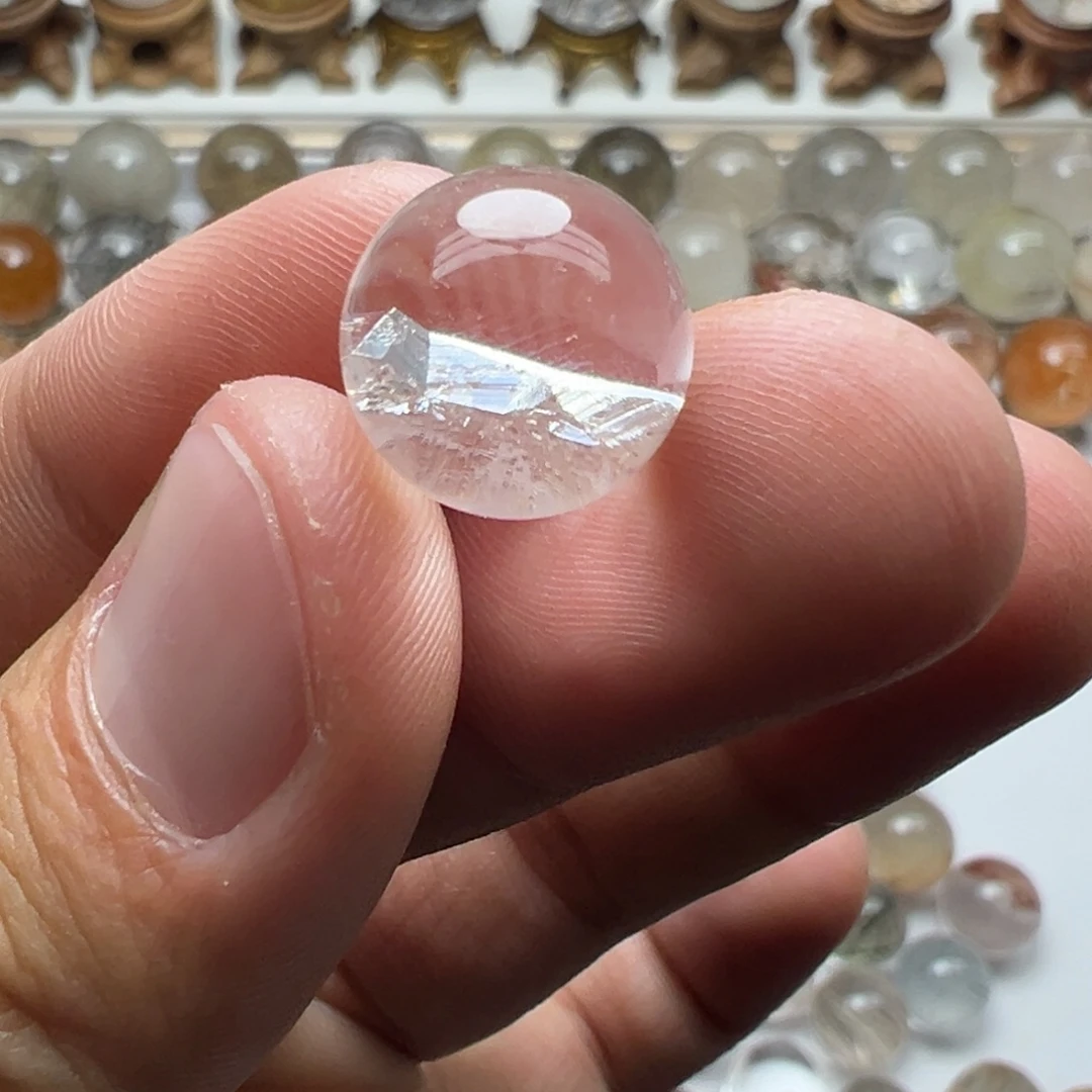 珠宝半成品未镶嵌水晶晶中晶球