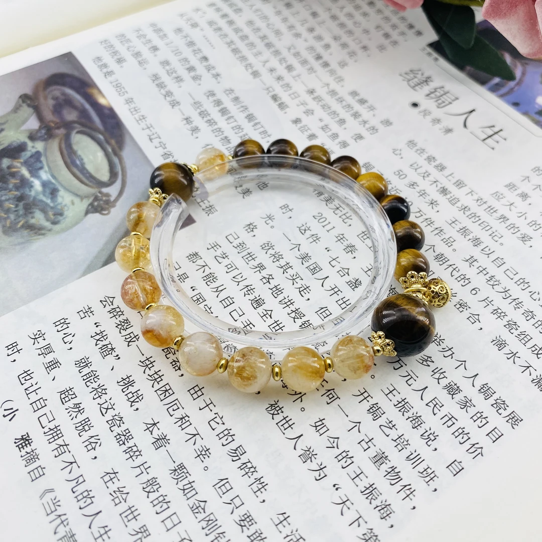 【小金球-金虎眼石】纯天然水晶手串diy气质时尚轻奢百搭高级感