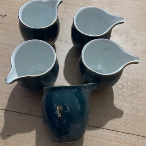 碟节*灯景德镇陶瓷公道杯5个