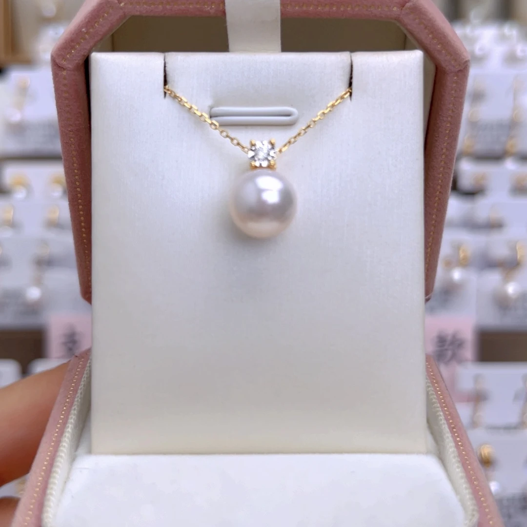 海水珍珠18K金镶嵌套链