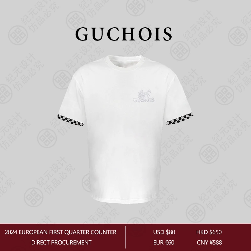 GUCHOIS【 追光者 100%纯棉】3D立体钢印反光条夏季短袖T恤GU187