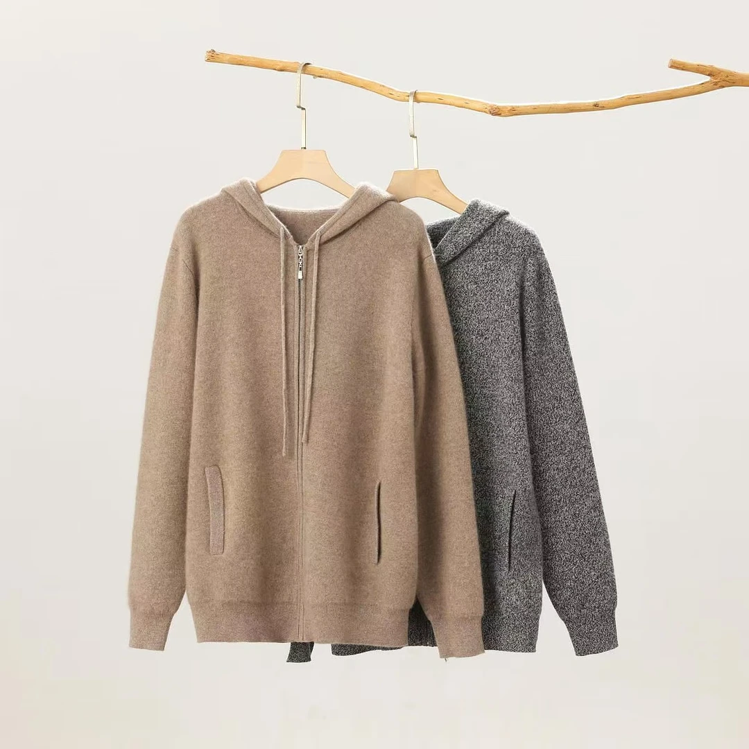 【100%山羊绒】高级奢饰品男女同款拉链衫高克重【支持质检】-12A078