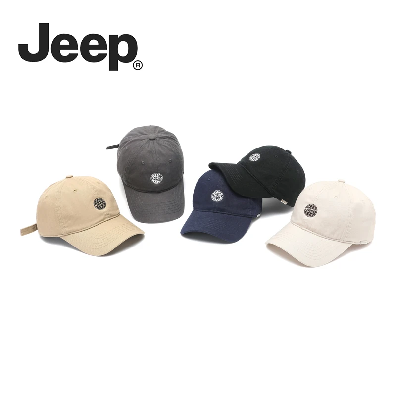 Jeep吉普韩版学院风字母刺绣时尚流行百搭户外出游棉鸭舌帽男女款