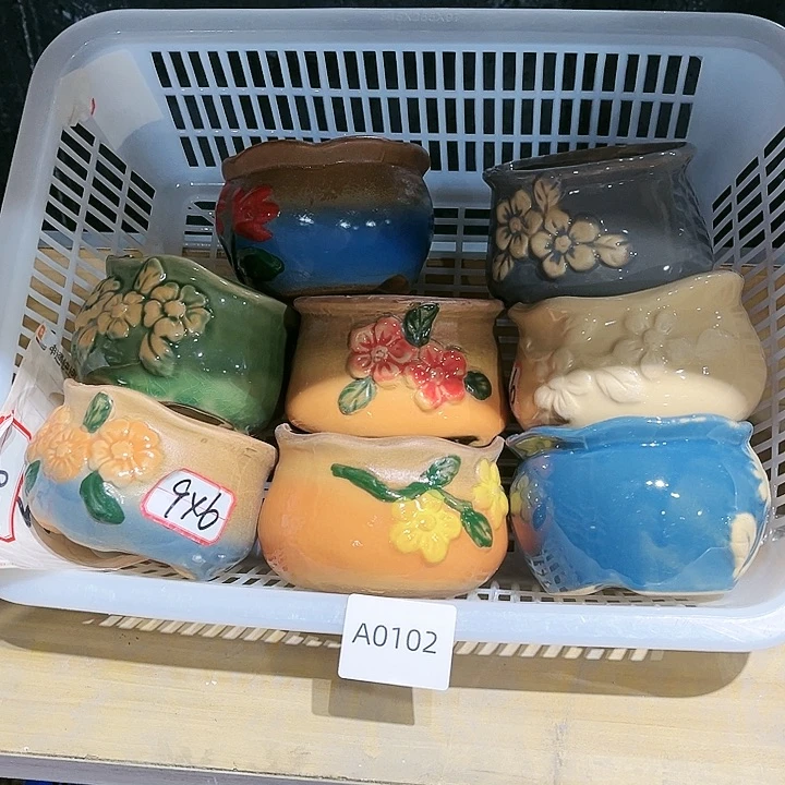 瓷片花盆多肉植物艺术品