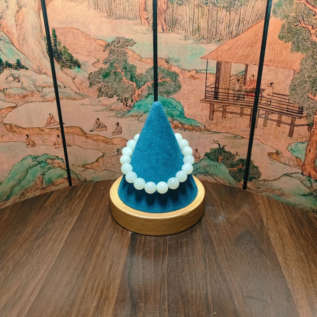 N和田玉圆珠手串（卡10）0695