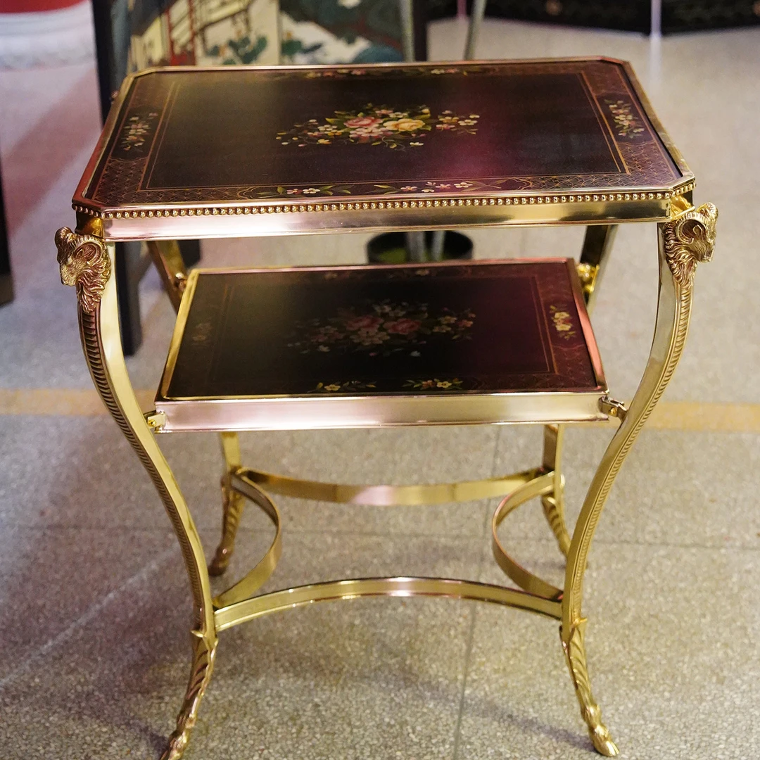 【本尼家】A10法式中国风彩绘边几客厅置物架玄关架