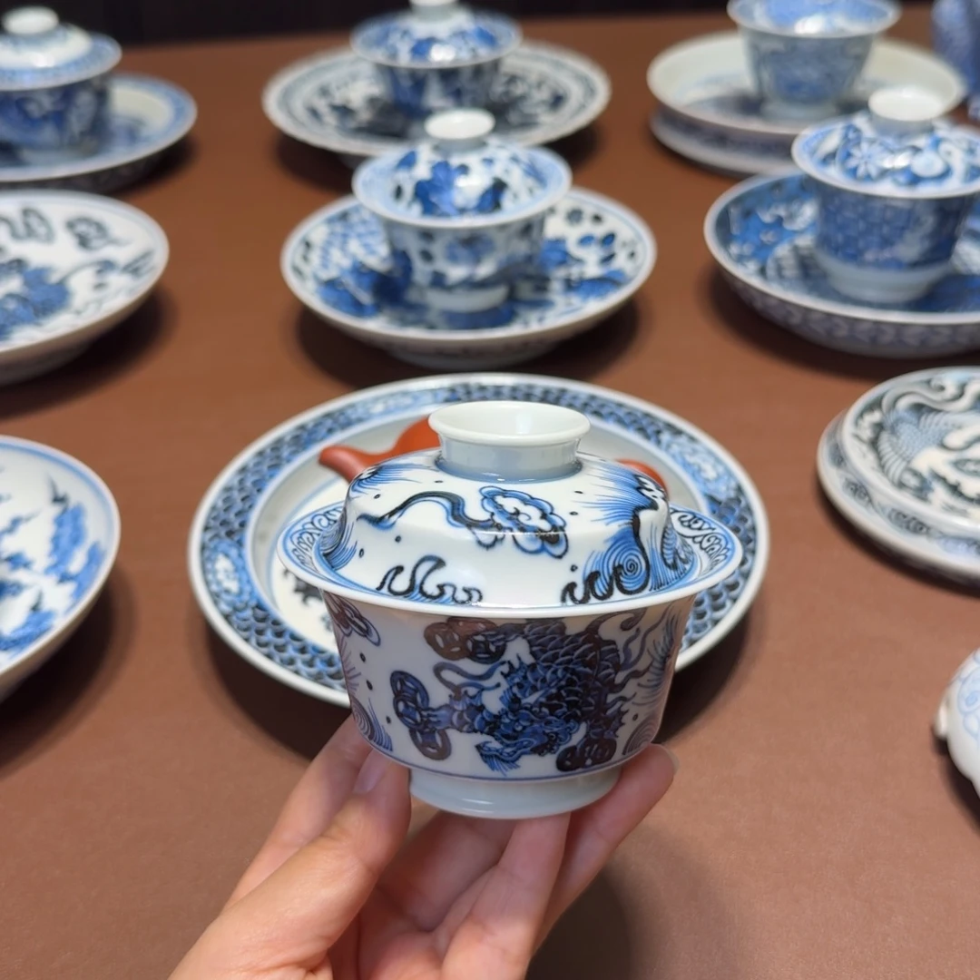 手工手绘茶具盖碗