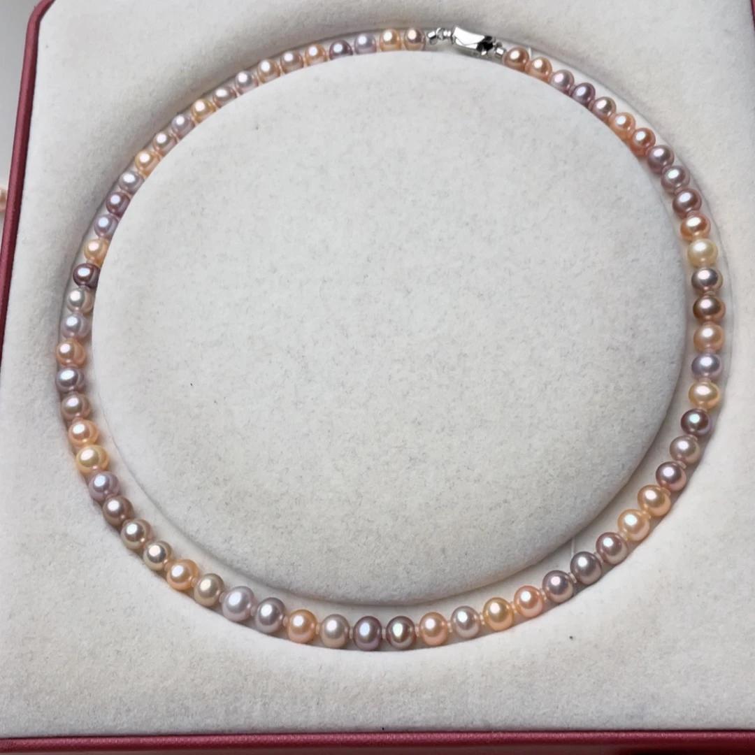 颈饰淡水珍珠银S925镶嵌7-7.5mm