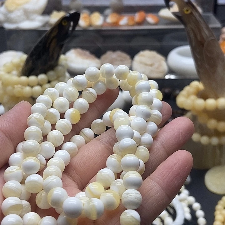 非金属贝壳贝雅轩工艺品蜜蜡色多圈0.8