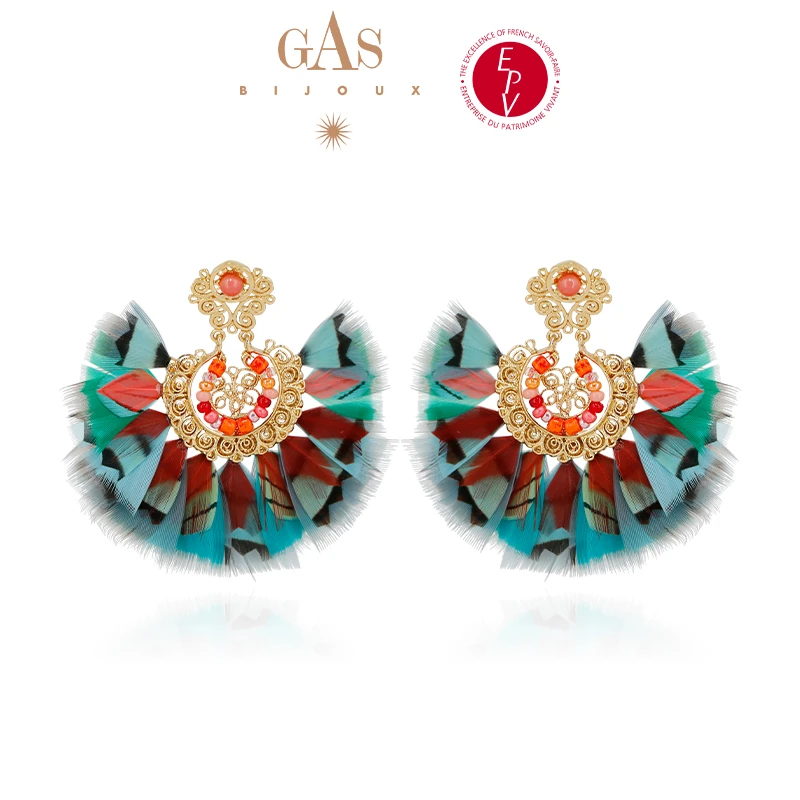 GAS BIJOUX 耳环 【法国进口】色彩之翼系列羽毛耳环