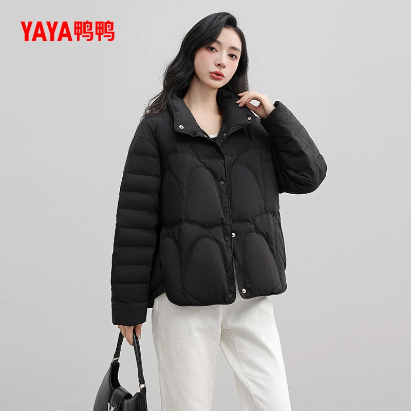YAYA/鸭鸭【YE3B612641H】气质韩版宽松防风秋冬女短款保暖羽绒外套