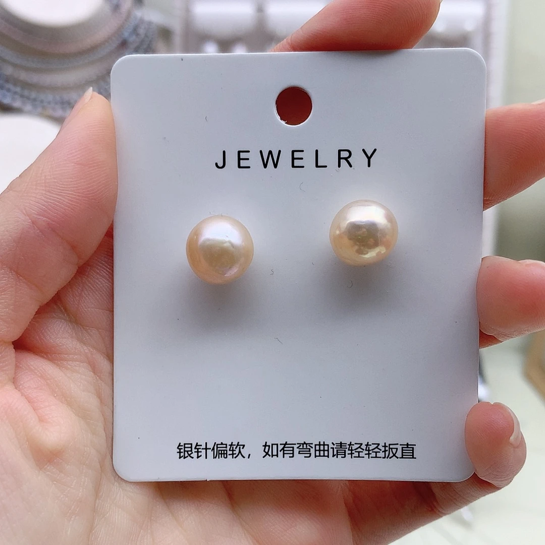 银S925镶嵌耳饰淡水珍珠