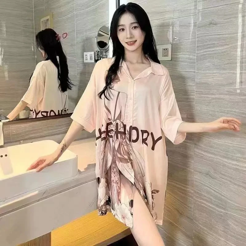 2025新款春夏韩版冰雪丝轻熟男友风浪漫婚纱显瘦遮韩版家居服睡裙