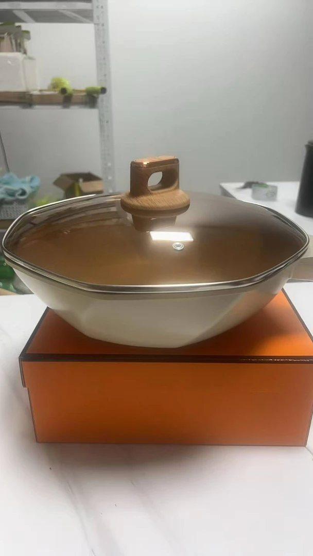 八角锅炒锅家用麦饭石