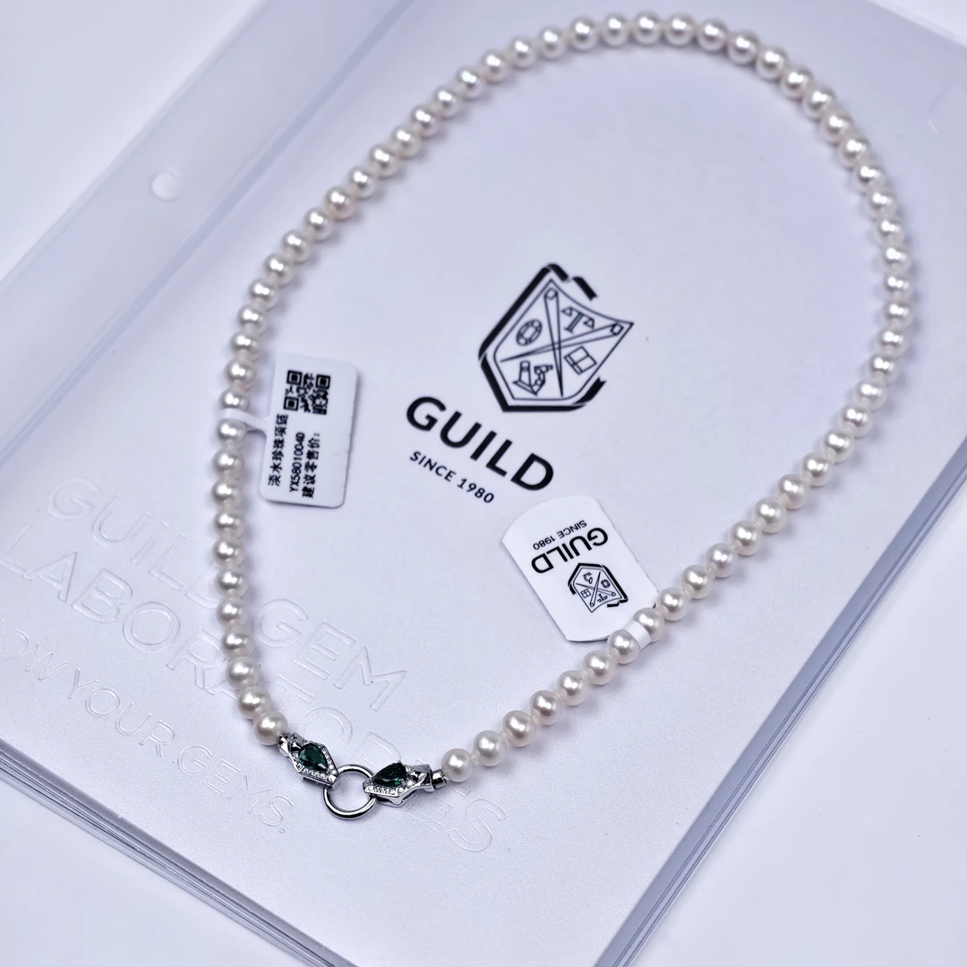 【婕妤甄选】S925银6-6.5mm淡水无核五星吉尔德白色珍珠项链百搭