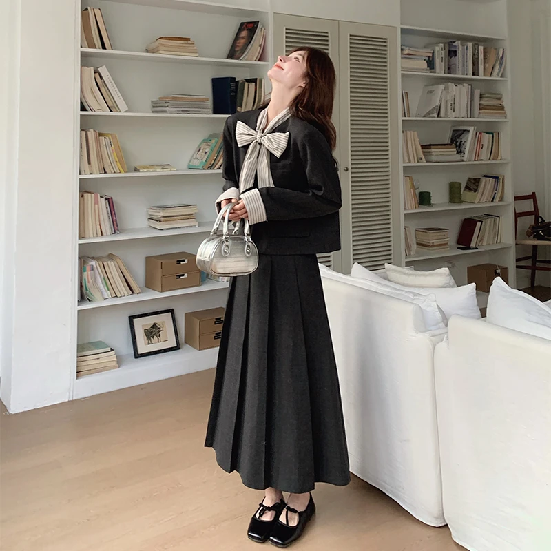 法式名媛小香风西装套装裙女2025早春新款高级感气质半身裙两件套