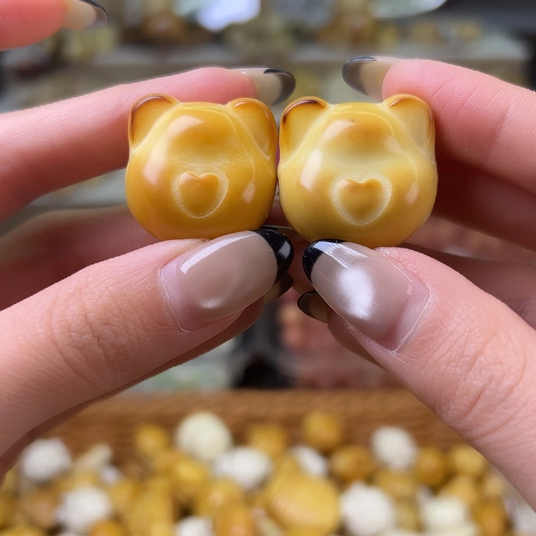 菩提根/象牙果吊坠微瑕大尺寸熊头2颗