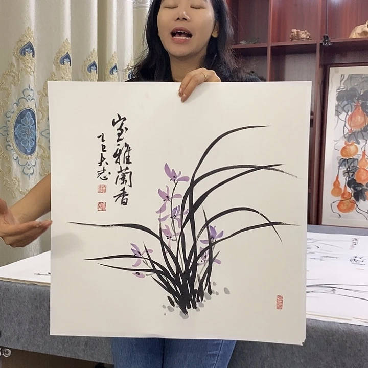 国画纯手绘国画写意作品50*50