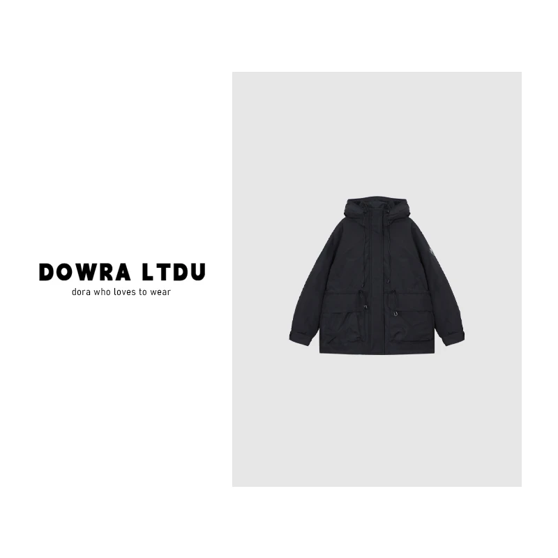 朵拉【】2024年冬季新款中长款纯色连帽羽绒服外套602-88109