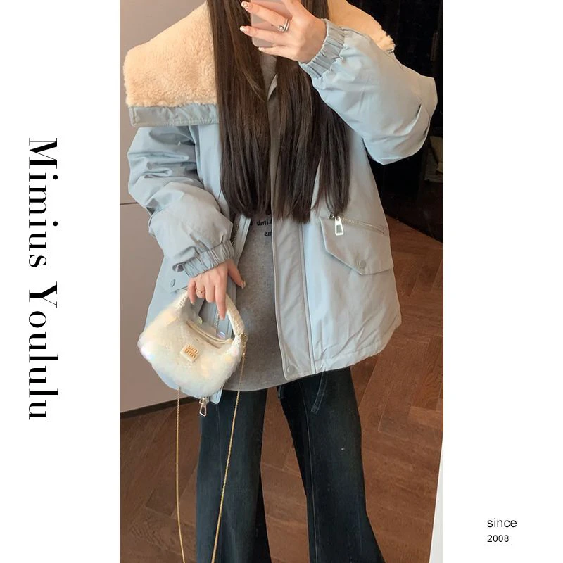 【mimius】喵喵 大翻领毛毛拼接外套 汉服F12061