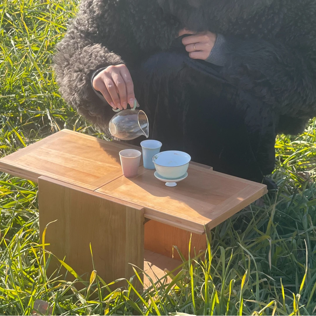 樱桃木 飘窗小茶桌折叠炕几