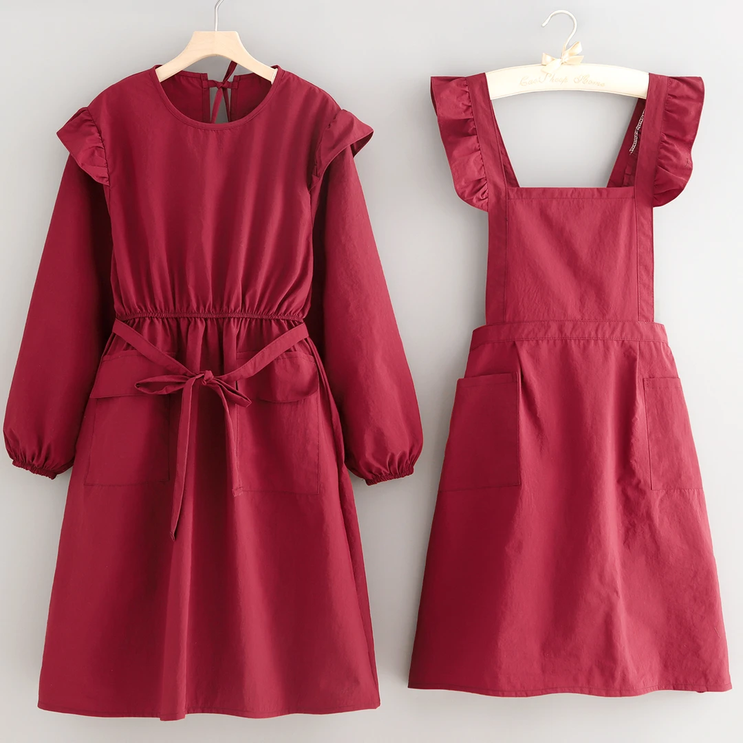 洋气防泼水长袖罩衣厨房做饭家用餐饮上班专用工作服定制印字成人