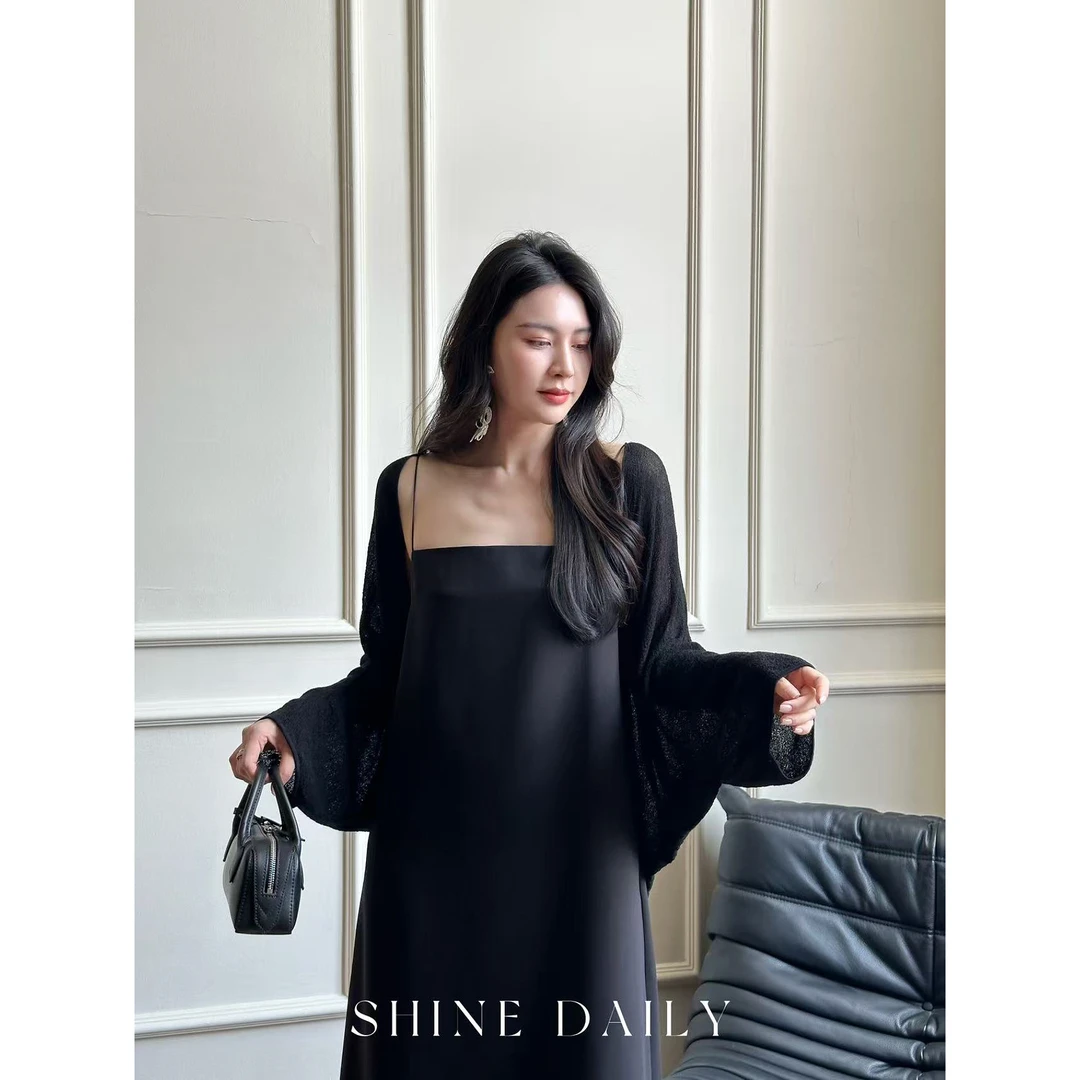 【微风夏季】防晒开衫女夏季新款薄款中长款蝙蝠袖空调衫针织外套