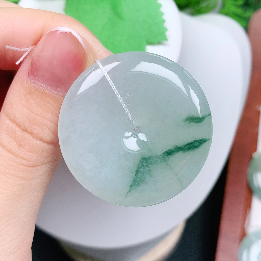 翡翠未镶嵌颈饰平安38-5.8