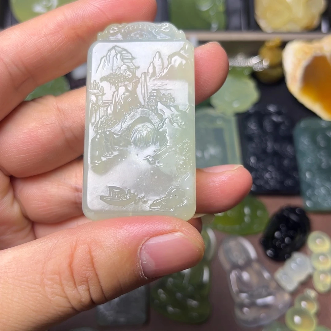 蛇纹石玉未镶嵌吊坠(不含链)