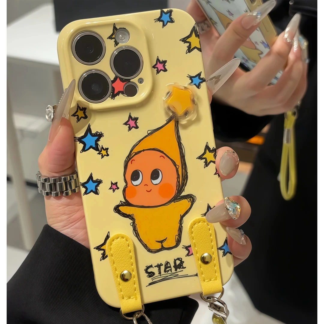 适用iPhone17ProMax旋转星星人华为oppo小米vivo苹果16手机壳新款