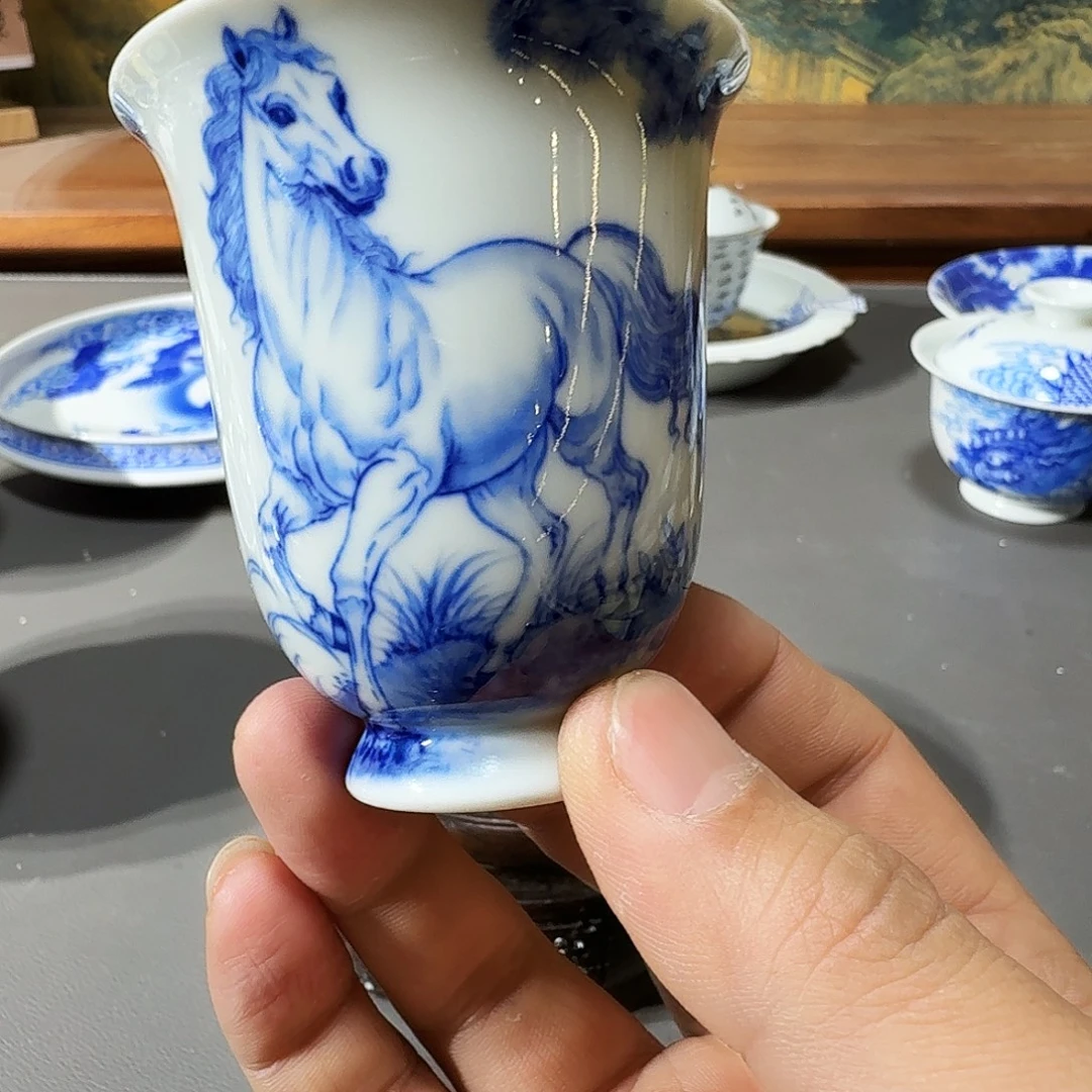 泥塑主人杯手工手绘