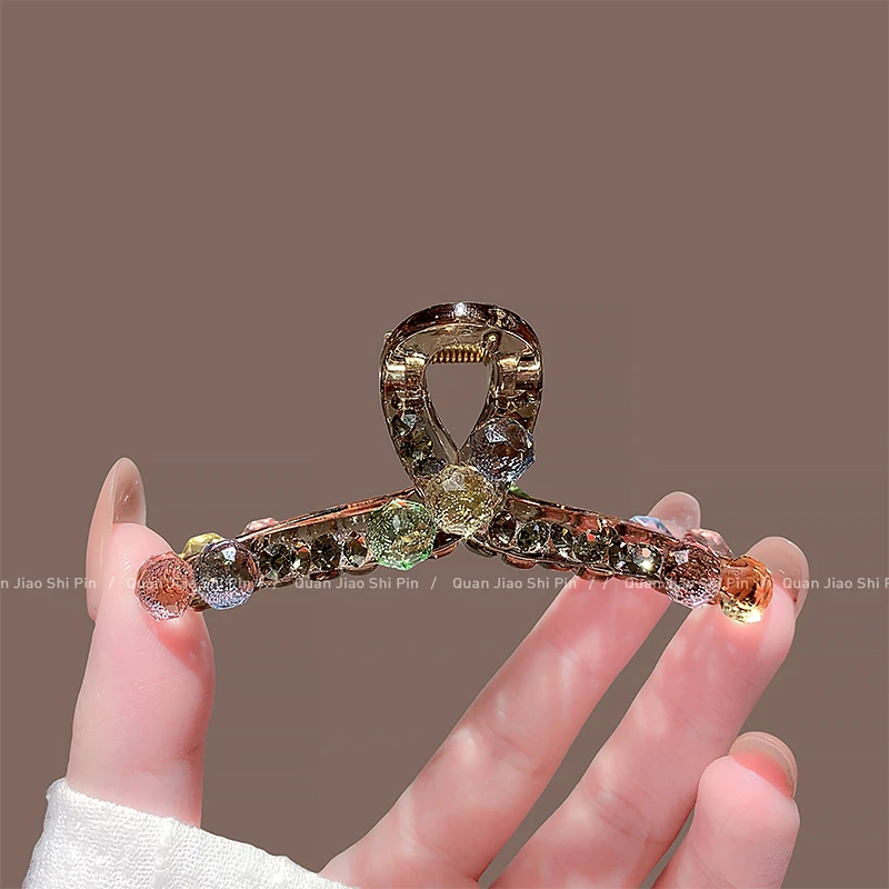 2025新款高端彩钻珠珠抓夹女高端时尚后脑勺中号盘发夹头饰