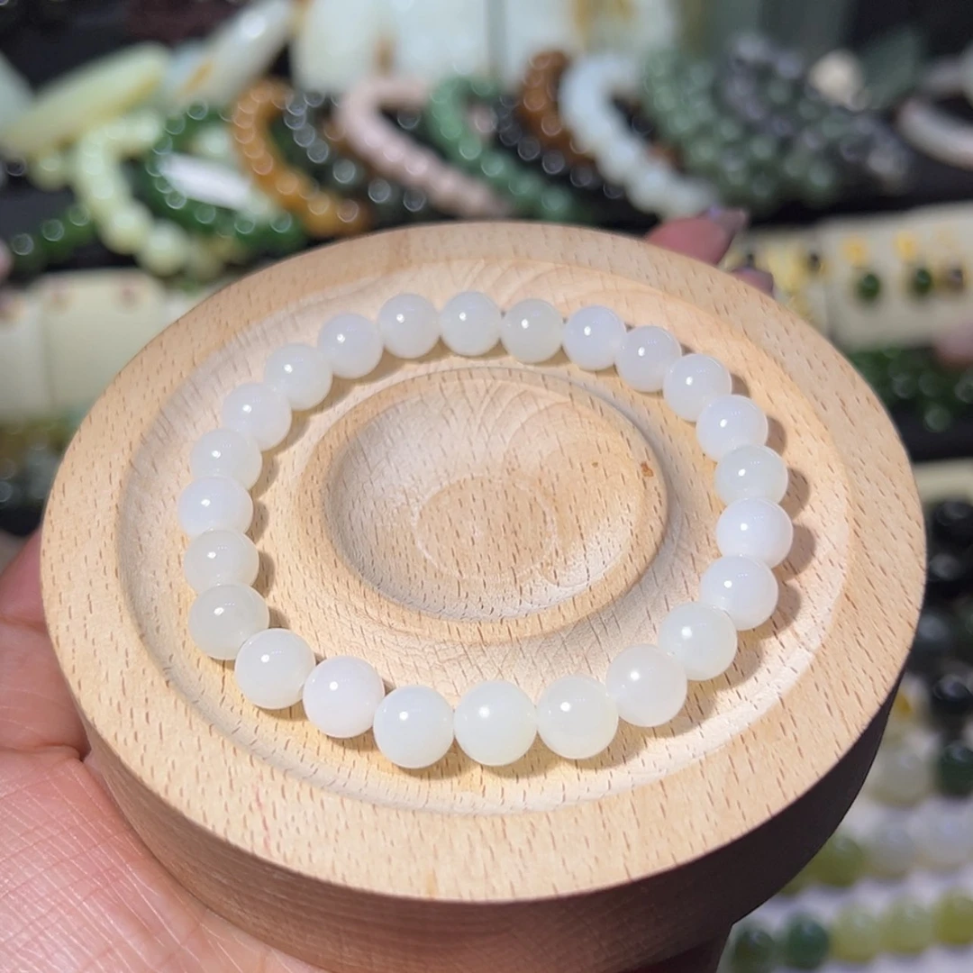 【闪购商品】和田玉8mm白玉手串未镶嵌新疆和田玉