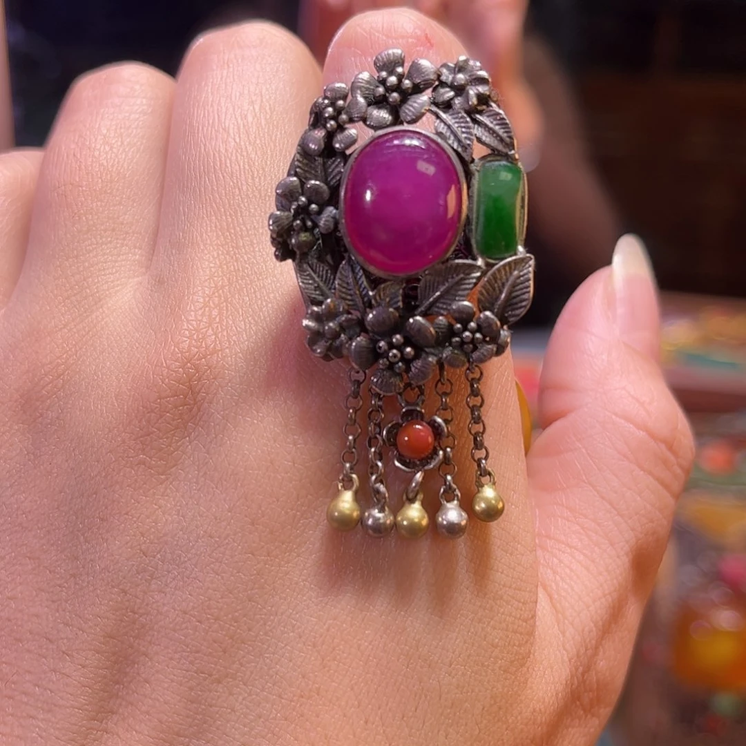 银S925镶嵌红宝石戒指