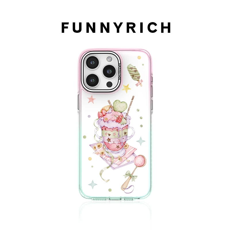 FUNNYRICH奶油冰淇淋适用iPhone17ProMax手机壳渐变苹果16/15透明