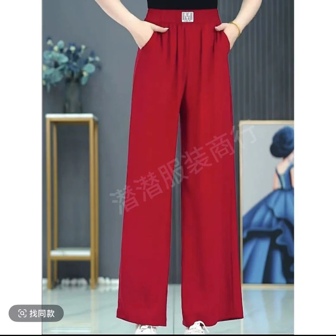 2025-18夏季薄款女休闲高腰显瘦百搭时尚直筒裤垂感女士直筒裤