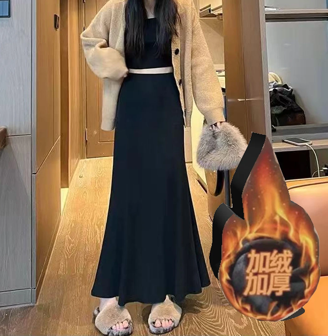 加绒【空气棉 两个裙长】鱼尾半身裙女秋季2025新款高腰显瘦a字裙子