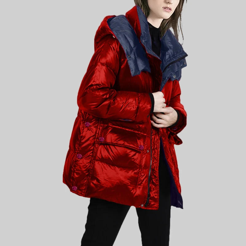 立领宽松显瘦黑色复古羽绒外套2025冬季新款女装小个子保暖羽绒服