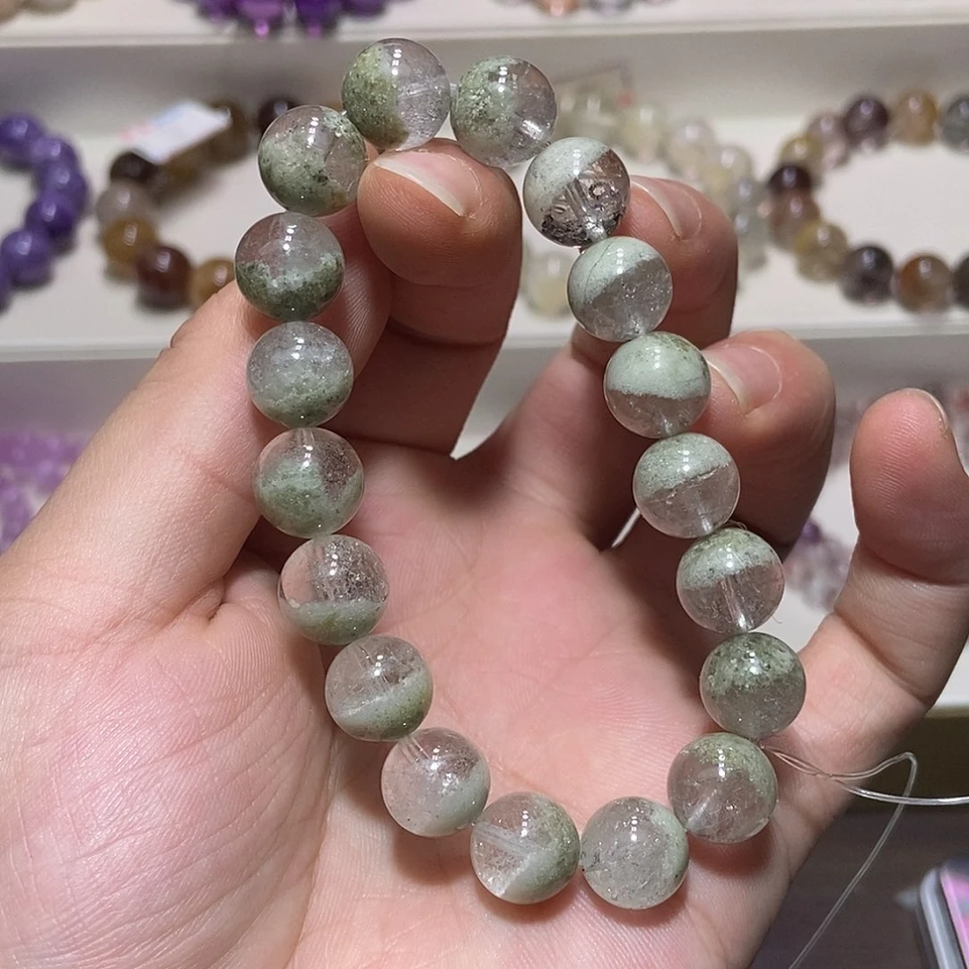 未镶嵌手链水晶抹茶色绿幽灵11.3