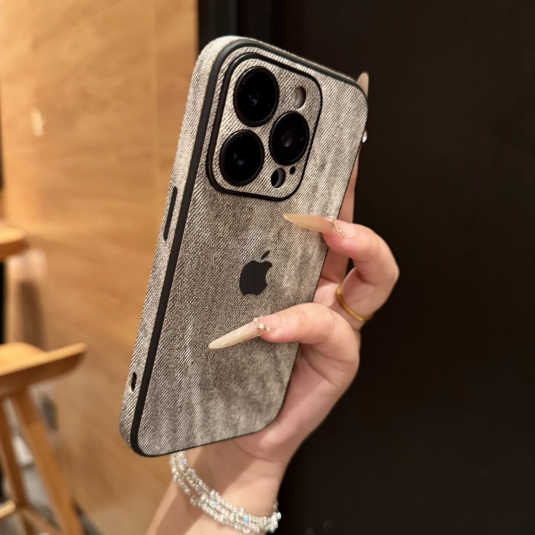 熏衣紫适用苹果16promax手机壳全包15牛仔布14自带镜头膜13/12女