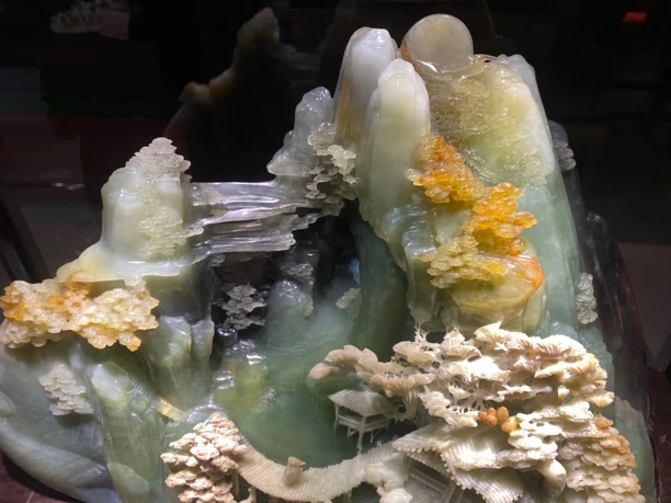 山水岫玉摆件［山居秋暝］