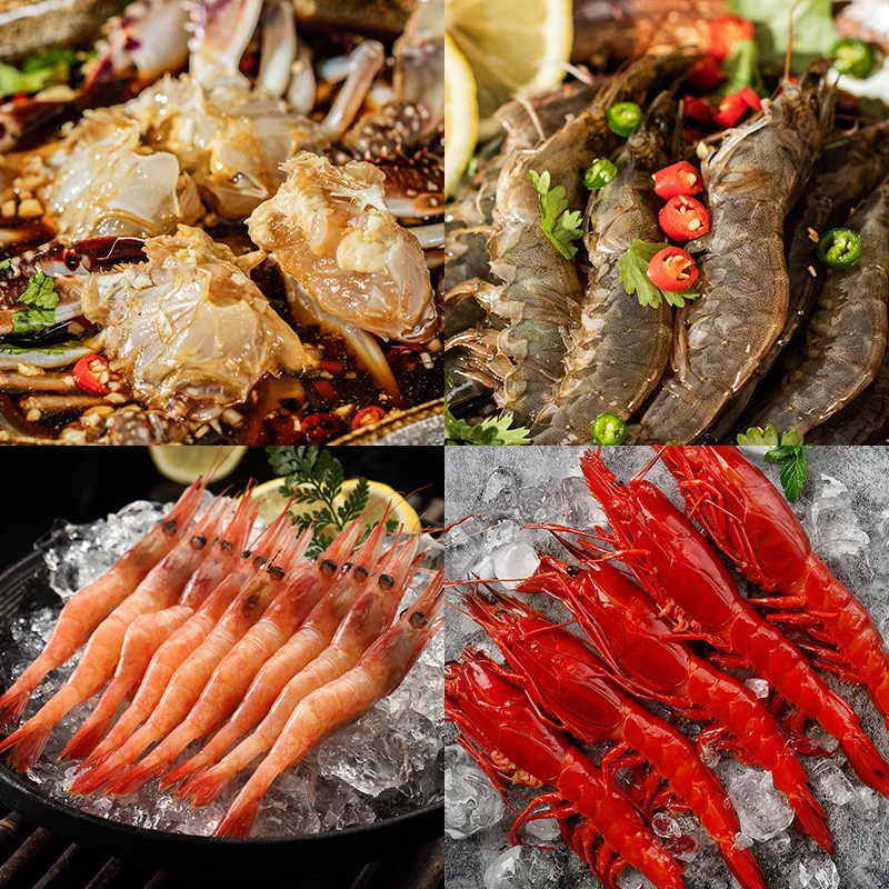 遇上鲜舟山生腌海鲜桶对虾 北极甜虾 红魔虾三虾桶500/桶顺丰直达