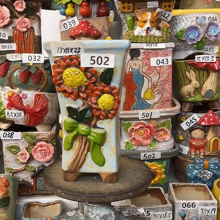 粗陶材质多肉花盆