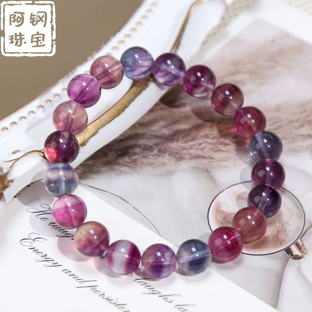 高品独角兽萤石手串高冰高透招贵人缘小众款-多样性发其一-YS103