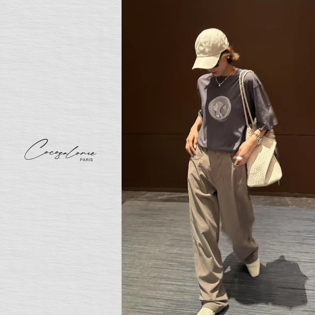 韩彬彬"超细旦"R*W风进口时髦穿搭超细条绒弹力休闲裤1467-12