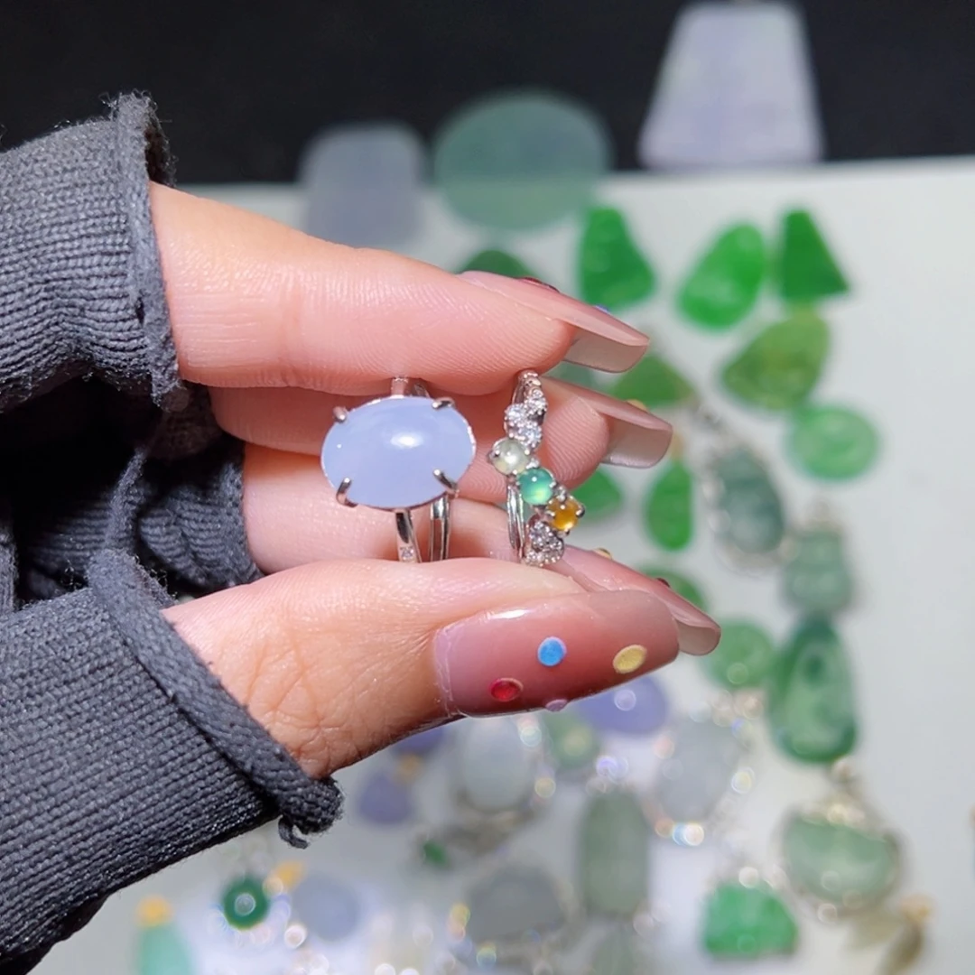 翡翠银S925镶嵌吊坠(不含链)