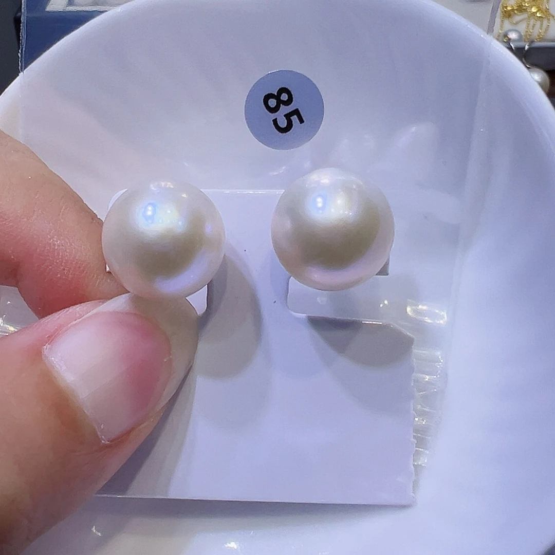 银S925镶嵌淡水珍珠耳饰
