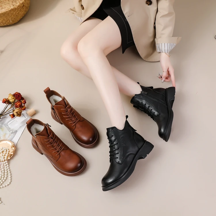 【羊皮毛一体】001-909冬季羊毛靴防滑马丁靴女88067/63/2027/5059