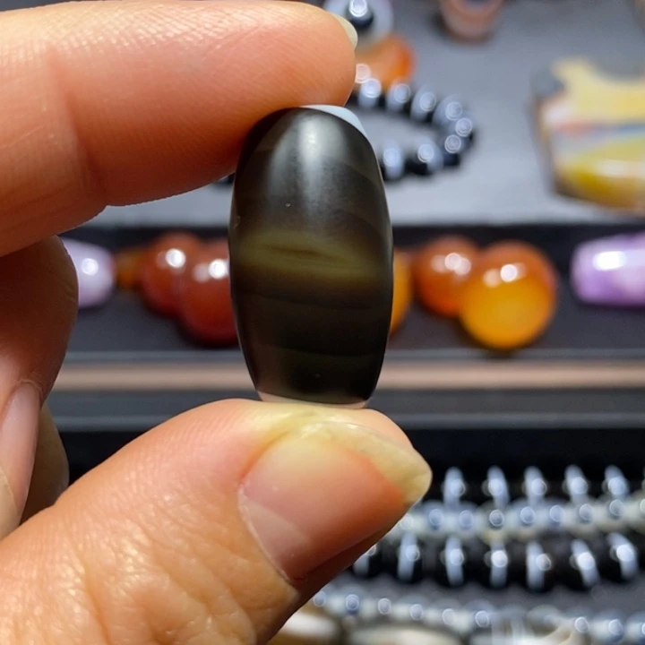 黑***士玛瑙/玉髓未镶嵌挂件